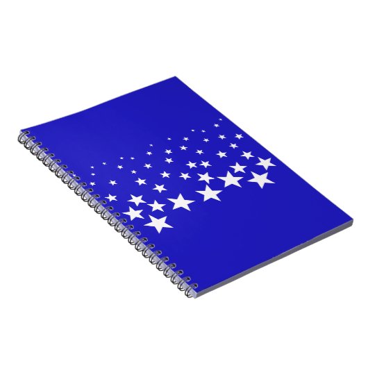青い背景に白い星模様 ノートブック (右側)