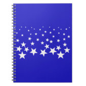 青い背景に白い星模様 ノートブック (正面)