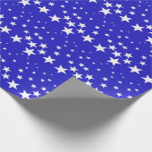 青い背景に白い星模様 ラッピングペーパー (角)