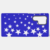 青い背景に白い星模様 SAMSUNG GALAXYケース (裏面横)