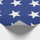 青い背景に白い星 ラッピングペーパー (角)