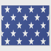 青い背景に白い星 ラッピングペーパー (フラット)