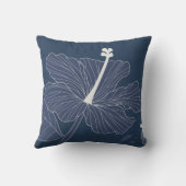 青い背景に白い色鮮やかな禅の花 クッション (裏面)