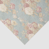 青い背景に白とピンクのバラの花 薄葉紙 (詳細)