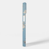 青い背景に白素朴いバラとモノグラム Case-Mate iPhoneケース (裏面 / 右)