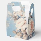 青い背景に白素朴いバラ フェイバーボックス (オープン)