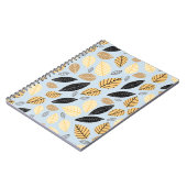 青い背景に紅葉のシームレスなパターン ノートブック (左側)