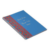 青い背景に縁ど赤色のケシ ノートブック (右側)
