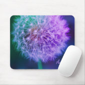 青い背景に美しいタンポポ | マウスパッド (マウス)
