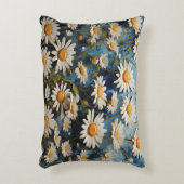 青い背景に美しいデイジー アクセントクッション (正面(垂直))