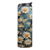 青い背景に美しいデイジー タンブラー (回転左)