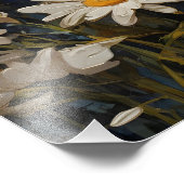 青い背景に美しいデイジー フォトプリント            (角)