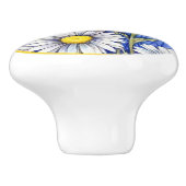 青い背景に美しい白い花 セラミックノブ (側面)