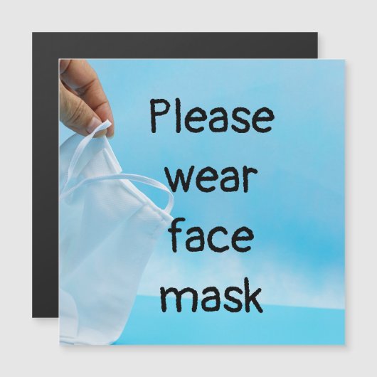 青い背景に衣服顔マスクをお願い (正面/裏面)