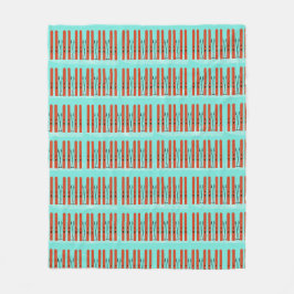 青い背景に赤いスキー フリースブランケット