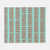 青い背景に赤いスキー フリースブランケット (正面(横))