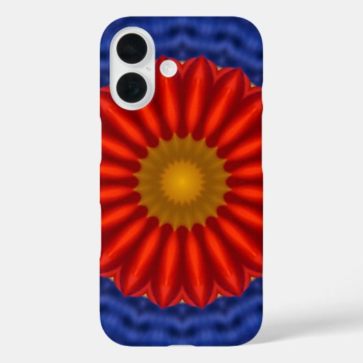 青い背景に赤い万華鏡とアヒル Case-Mate iPhoneケース (裏面)