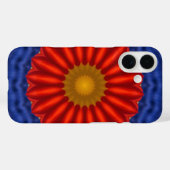 青い背景に赤い万華鏡とアヒル Case-Mate iPhoneケース (裏面 (横))