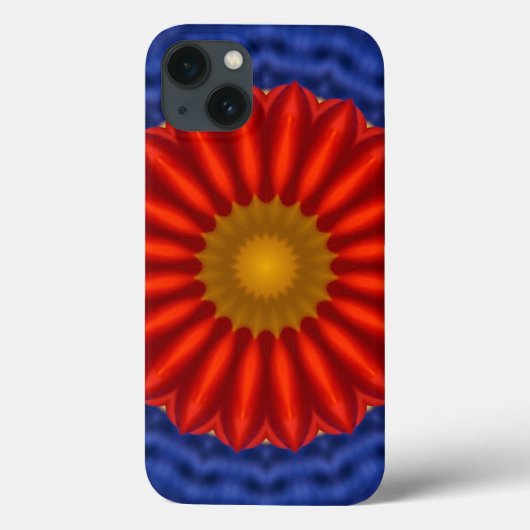 青い背景に赤い万華鏡のダック Case-Mate iPhoneケース (裏面)