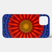 青い背景に赤い万華鏡のダック Case-Mate iPhoneケース (裏面 (横))