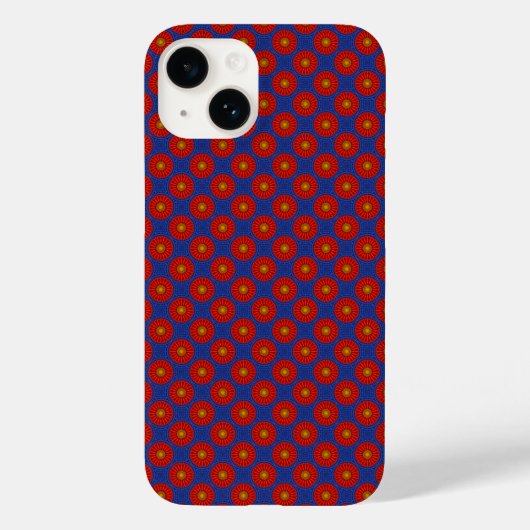 青い背景に赤い万華鏡のダック Case-Mate iPhoneケース (裏面)