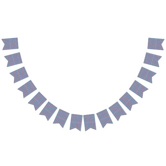 青い背景に赤と白のデザインが施されている バンティングフラッグ (全)