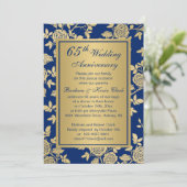 青い背景に金色のバラ 65周年記念 招待状 (スタンド正面)