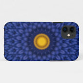 青い背景に黄色い万華鏡とアヒル Case-Mate iPhoneケース (裏面(横))
