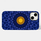 青い背景に黄色い万華鏡のあひる Case-Mate iPhoneケース (裏面 (横))
