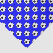 青い背景に黒と白のサッカーボール 薄葉紙 (詳細)