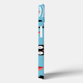 青い背景のかわいい猫パターン Case-Mate iPhoneケース (裏面 / 右)