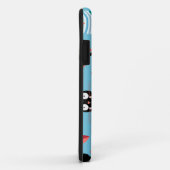 青い背景のかわいい猫パターン Case-Mate iPhoneケース (裏面/右)