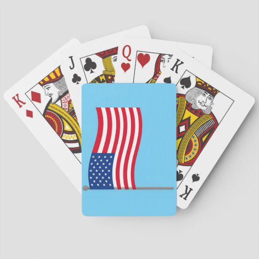 青い背景のアメリカ国旗 トランプ (裏面)