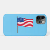 青い背景のアメリカ国旗 Case-Mate iPhoneケース (裏面(横))