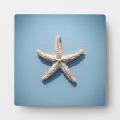 青い背景のエキゾチックなヒトデ フォトプラーク (正面)
