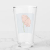 青い背景のオレンジの花 タンブラーグラス (裏面)