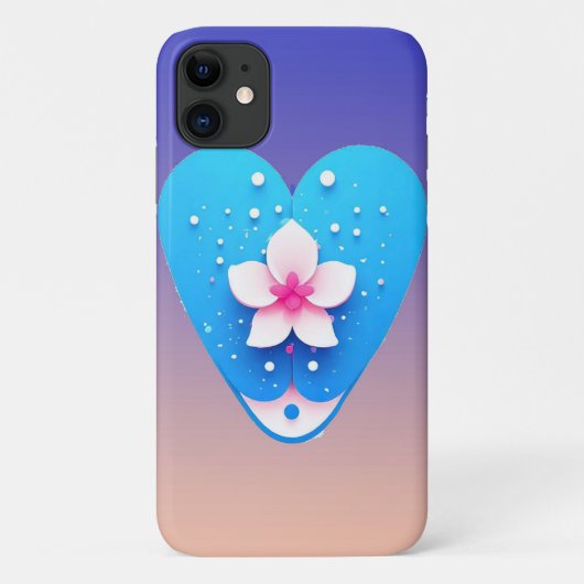 青い背景のカラフルな花のコンポジション Case-Mate iPhoneケース (裏面)