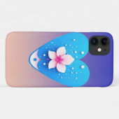 青い背景のカラフルな花のコンポジション Case-Mate iPhoneケース (裏面(横))