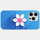 青い背景のカラフルな花のコンポジション Case-Mate iPhoneケース (裏面 (横))