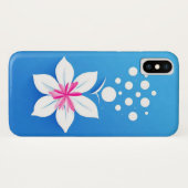 青い背景のカラフルな花のコンポジション Case-Mate iPhoneケース (裏面(横))