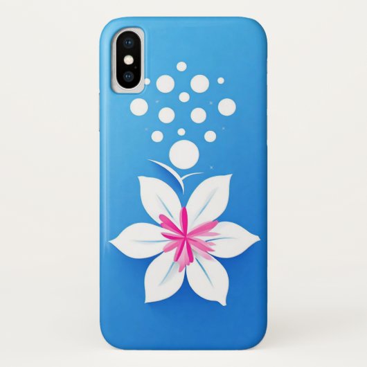 青い背景のカラフルな花のコンポジション Case-Mate iPhoneケース (裏面)
