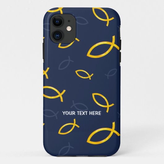 青い背景のキリスト教魚の記号 Case-Mate iPhoneケース (裏面)