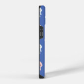 青い背景のクラゲ iPhoneケース (右側面)
