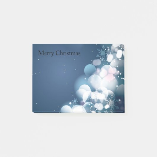 青い背景のクリスマスオーナメント ポストイット (正面)
