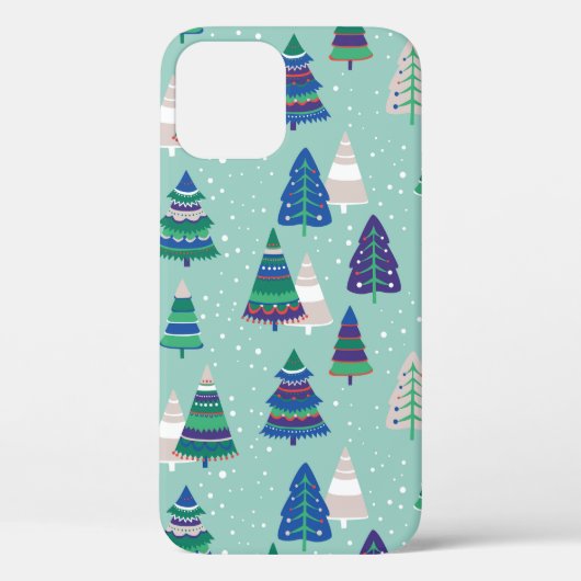 青い背景のクリスマスツリー Case-Mate iPhoneケース (裏面)