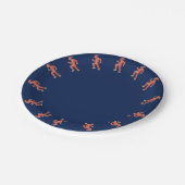 青い背景のクリスマス小妖精や小人 – クリスマスイブ ペーパープレート (アングル)