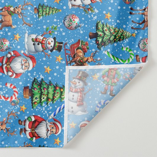 青い背景のクリスマス装飾パターン タペストリー