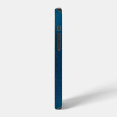 青い背景のゴールデンバタフライ iPhoneケース (左側面)