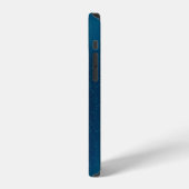 青い背景のゴールデンバタフライ iPhoneケース (左側面)