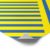 青い背景のストライプミニマルな黄色い色のモダン- ポスター (角)